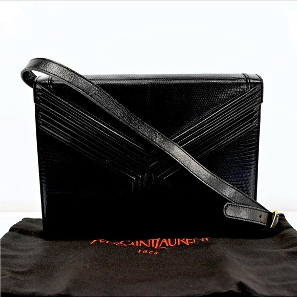 Yves Saint Laurent Handbags - YVES SAINT LAURENT Vintage Shoulder Bag Leather Black w/cover bag P2407J602​​​